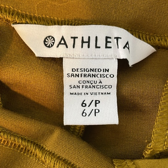 Athleta Eastbound Straight Pant Tencel Spandex Brass Yellow Pull-On Size 6P - Picture 9 of 14